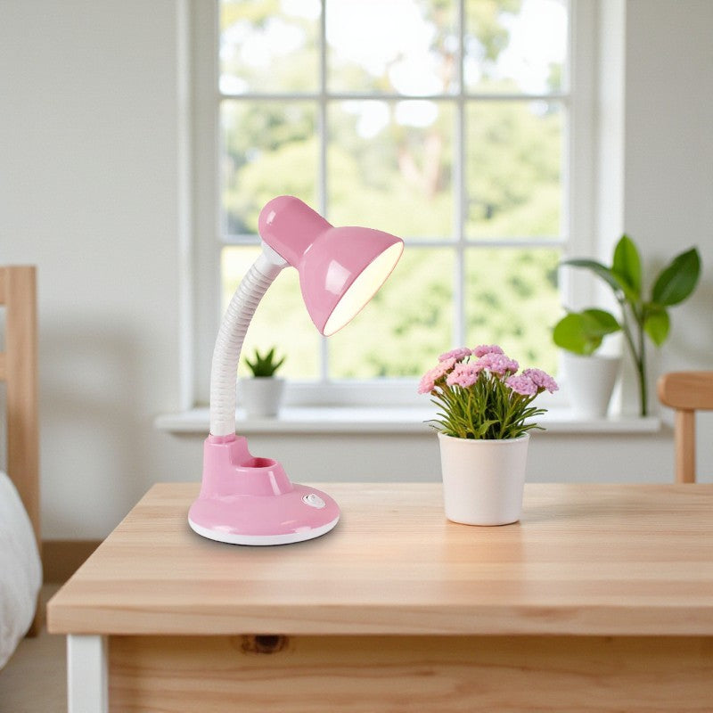 Skandinavische LED-Tischlampe mit Stifthalter und Ambientebeleuchtung für Innenräume