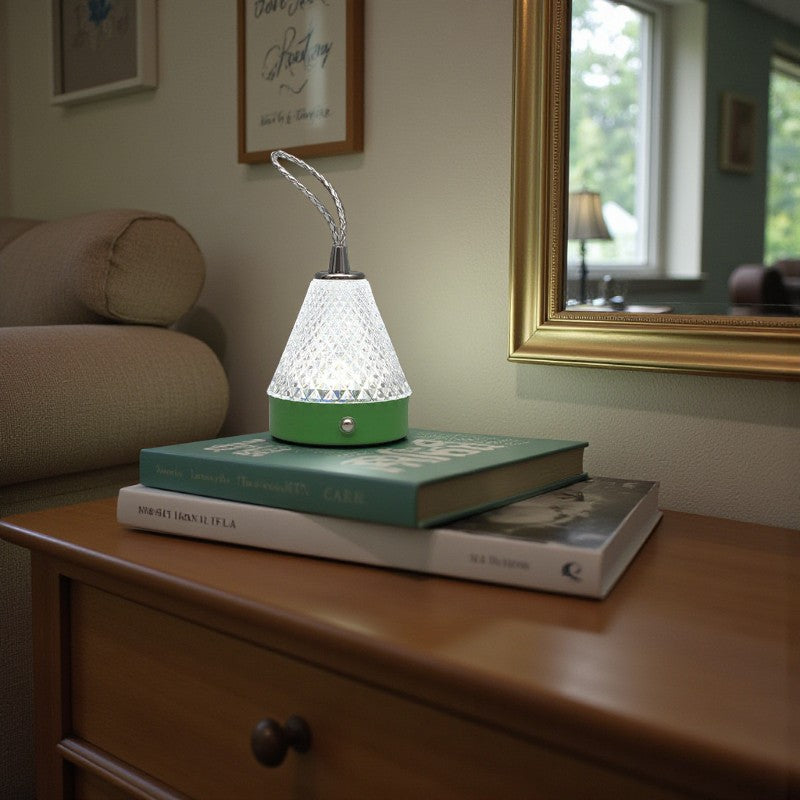 Runde LED-Tischlampe aus Metall und Acryl für Schlafzimmerbeleuchtung und Atmosphäre