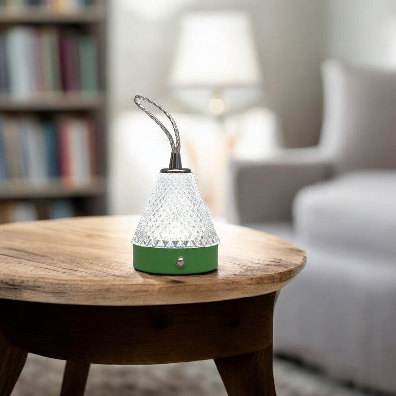 Runde LED-Tischlampe aus Metall und Acryl für Schlafzimmerbeleuchtung und Atmosphäre