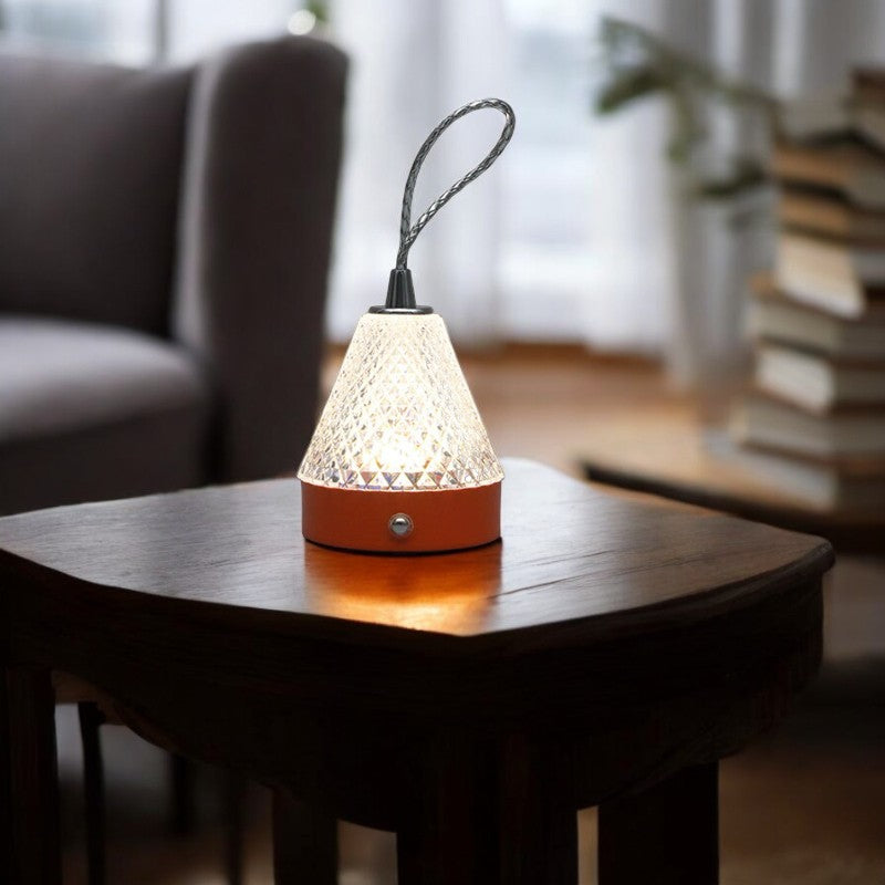 Runde LED-Tischlampe aus Metall und Acryl für Schlafzimmerbeleuchtung und Atmosphäre