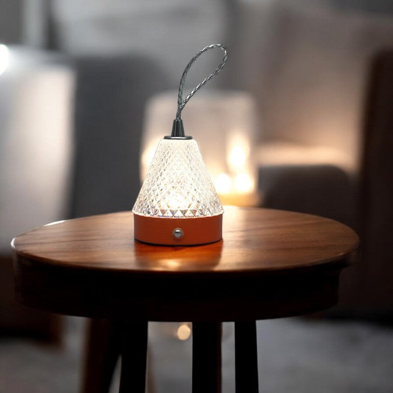 Runde LED-Tischlampe aus Metall und Acryl für Schlafzimmerbeleuchtung und Atmosphäre