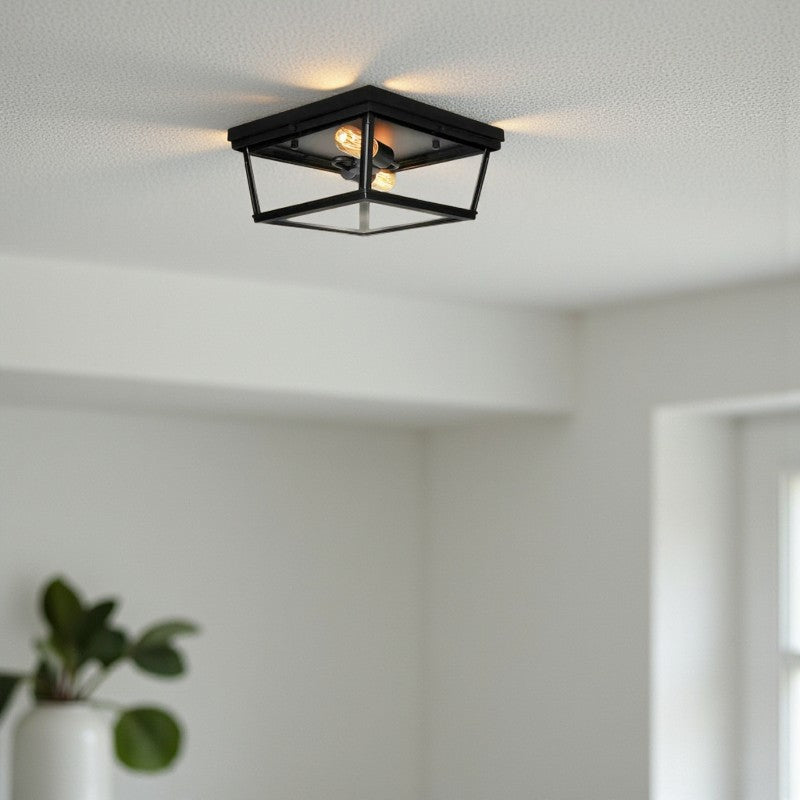 Retro Industrie Deckenlampe mit Edison Glühbirnen für Vintage Stil Beleuchtung