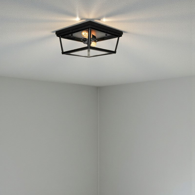 Retro Industrie Deckenlampe mit Edison Glühbirnen für Vintage Stil Beleuchtung