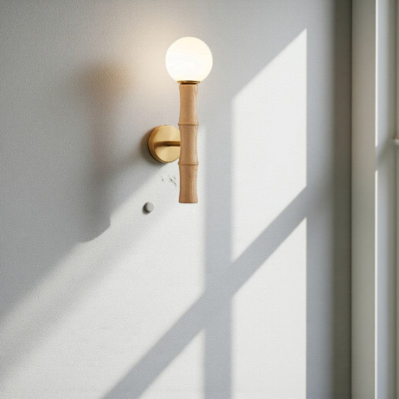 Retro Wandleuchte mit Bambus-inspiriertem Zylinderdesign für Stilvolle Innenräume