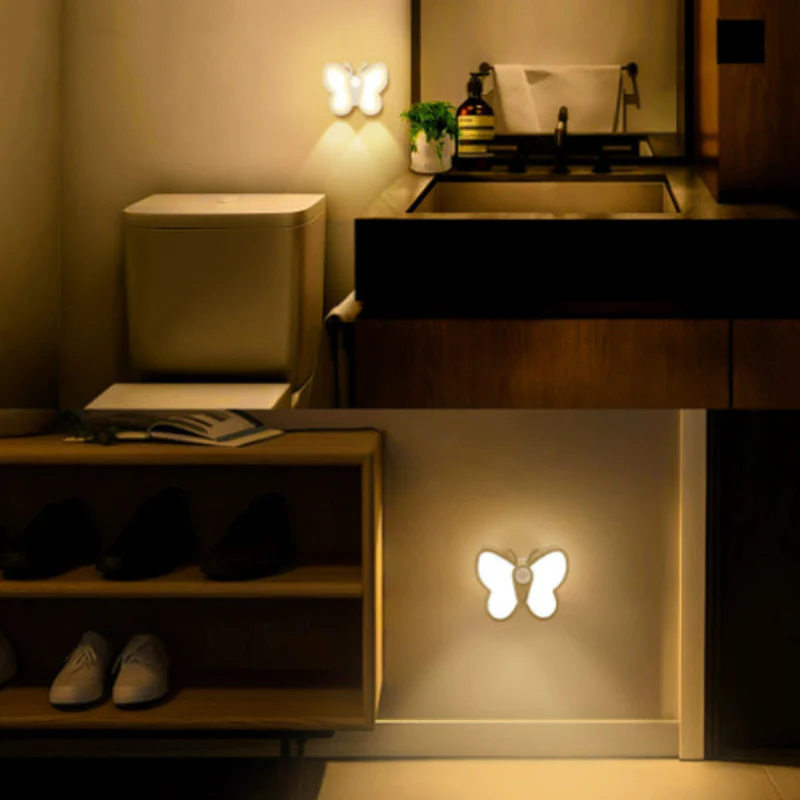 Wiederaufladbare LED-Wandleuchte in Schmetterlingsform Magnetisches moderne Beleuchtung