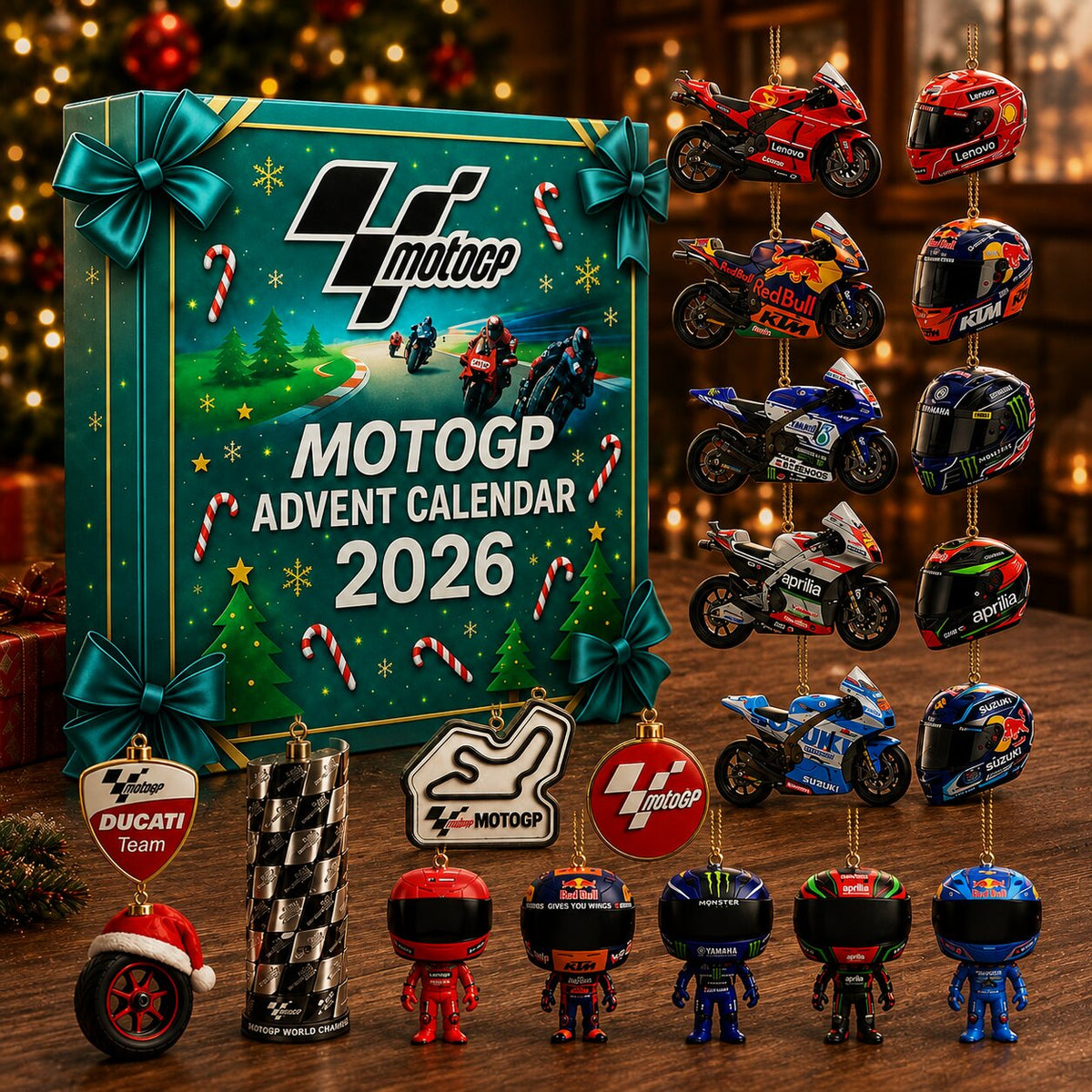 MotoRally - Adventskalender mit 24 Motorsport-Ornamenten