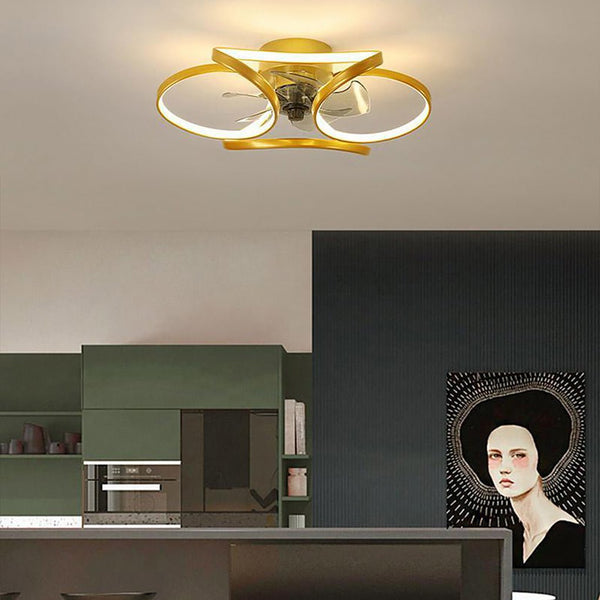 Solara - LED-Deckenleuchte in Blumenform mit Ventilator