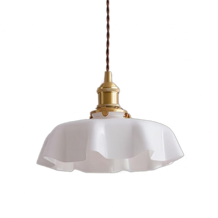 Aurela - Retro-Pendelleuchte in Blumenform aus Glas,