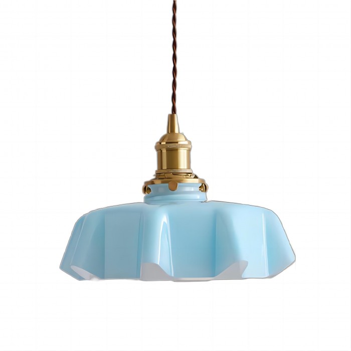Aurela - Retro-Pendelleuchte in Blumenform aus Glas,