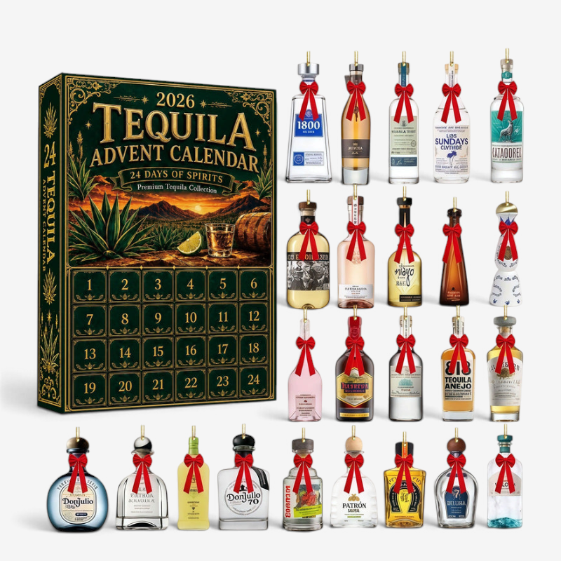AgaveTrinket - Tequila-Flaschen Adventskalender mit 24 Acrylanhängern