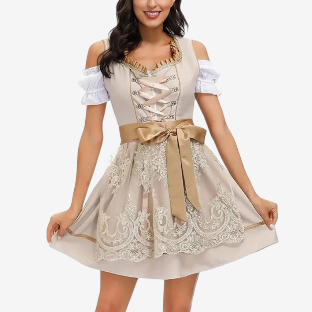 Traditionelles Dirndl Kleid mit Schürze für Damen