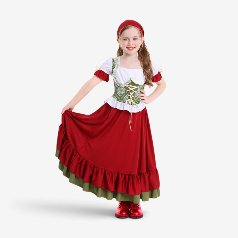 Traditionelles Dirndl-Set für Mädchen mit Mieder