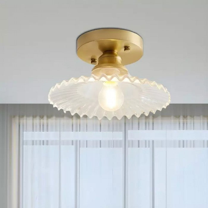 Polara - Vintage-Deckenleuchte aus geripptem Glas,