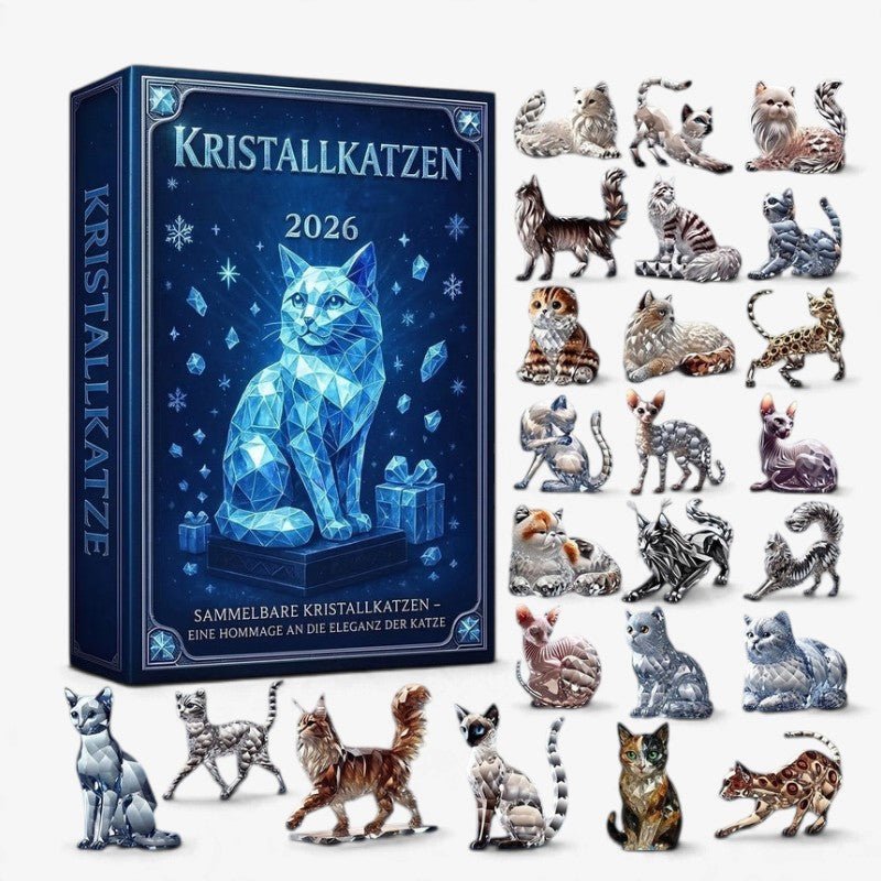 CrystalPaws - Adventskalender mit 24 Acrylkatzenfiguren